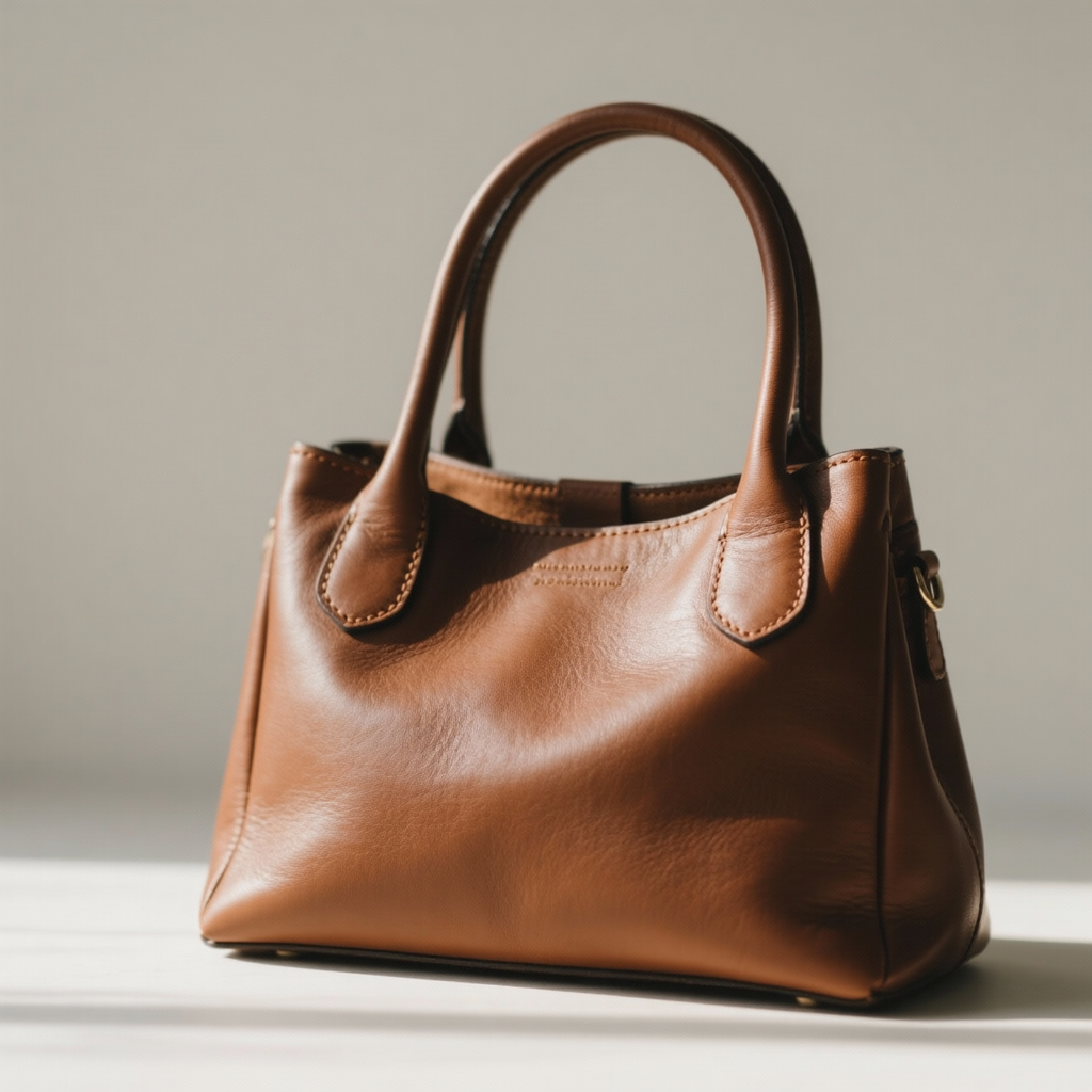 Raw source capture of leather bag